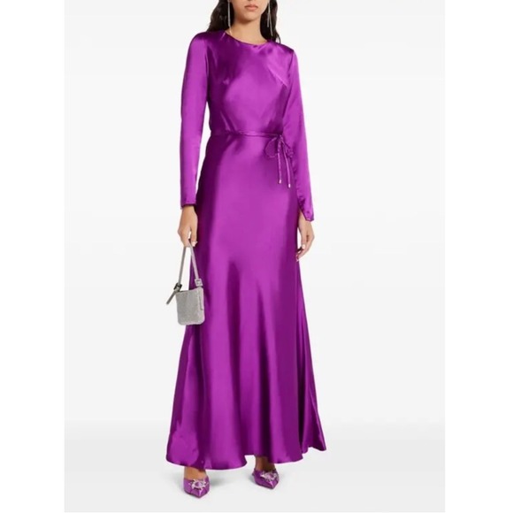 Monique Lhuillier Dresses & Skirts - ML Monique Lhuillier Marie Satin Maxi Dress Mulberry Purple Size 4 NWOT